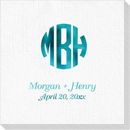Rounded Monogram with Text Deville Napkins